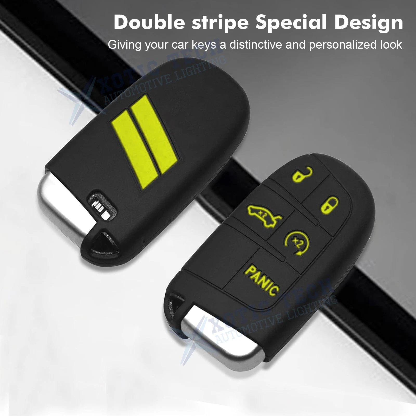 Silicone Remote Smart Key Fob Shell Cover for Jeep Chrysler Dodge (2014-2024)