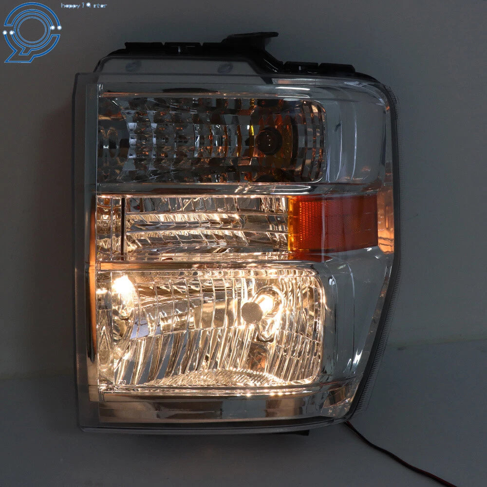 Left Headlight for Ford E150 E250 E350 E450 (2008-2014) Chrome Halogen
