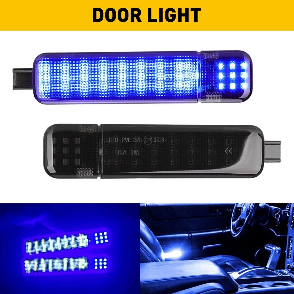 2X Blue LED Door Courtesy Light for Chevrolet Silverado 1500 2500 3500 (1999–2006)
