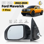 Side Mirror for Ford Maverick (2022–2024) W/BSD, Heated, Power Adjust, Left, 7 Pins