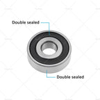 Set of 4 6202-16-2RS Ball Bearings for (16x35x11mm, Double Sealed, Chrome)
