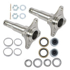 Weld-On Round Spindle with Brake Flange and Trailer Bearing Kit for Trailers