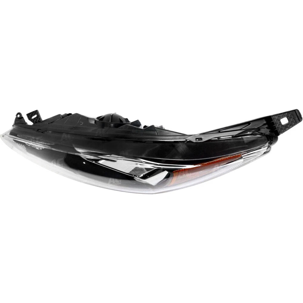 Halogen Headlight with Bulb for Ford Fiesta (2014–2018) Left Side, Black Bezel