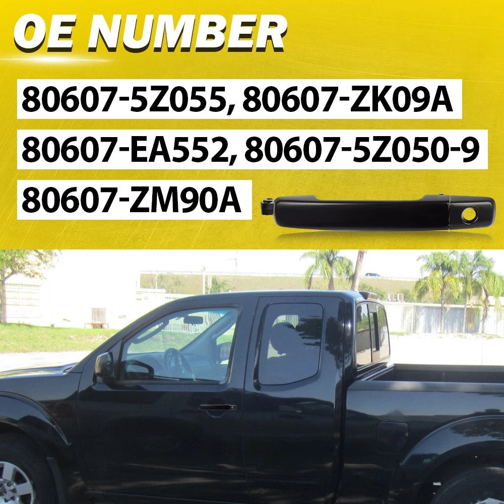 Outside Door Handle for Nissan Frontier (Smooth Black, Driver Side Front)