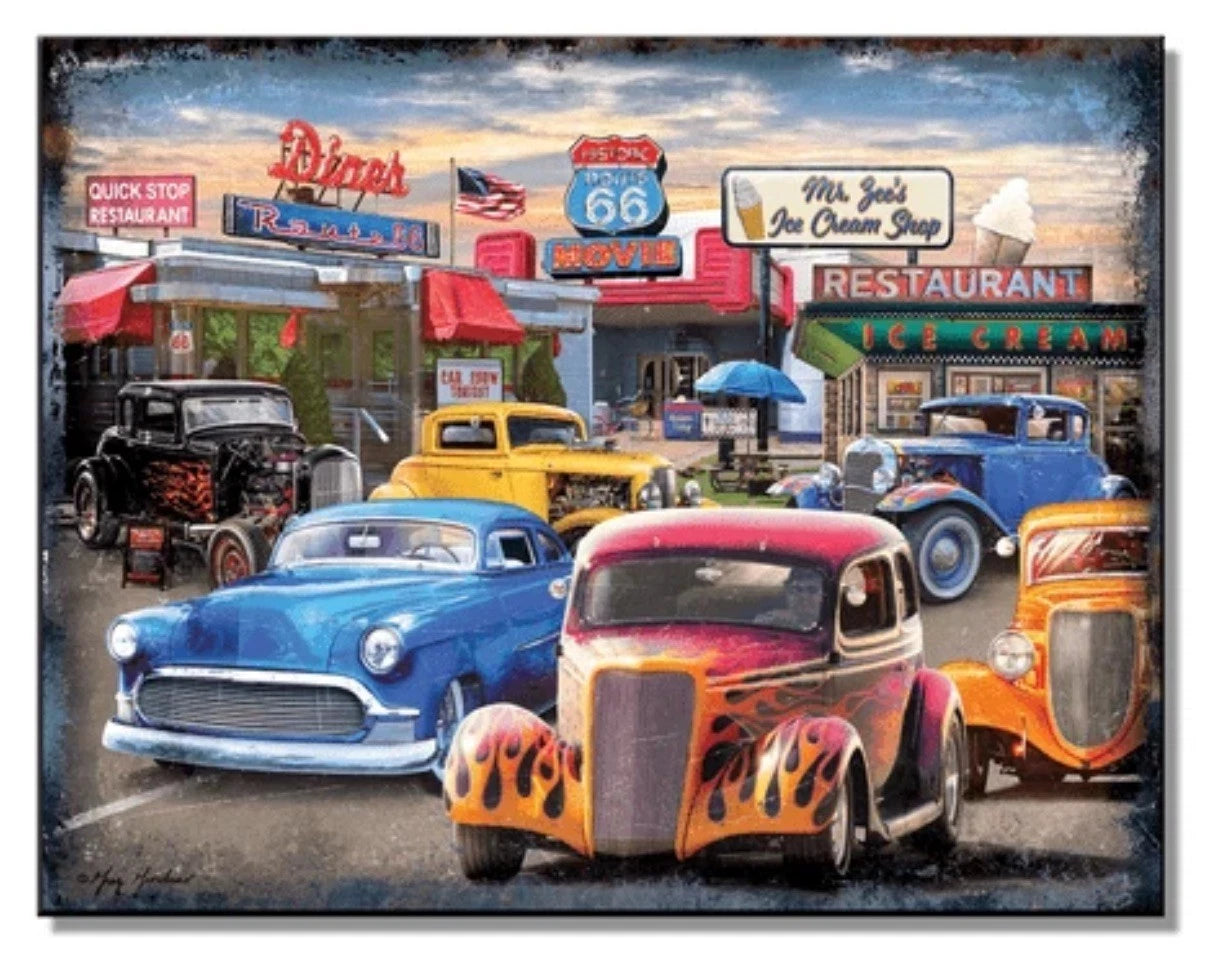 Rt 66 Springbok Art Tin Metal Sign for Man Cave Garage (12.5 X 16) #2977