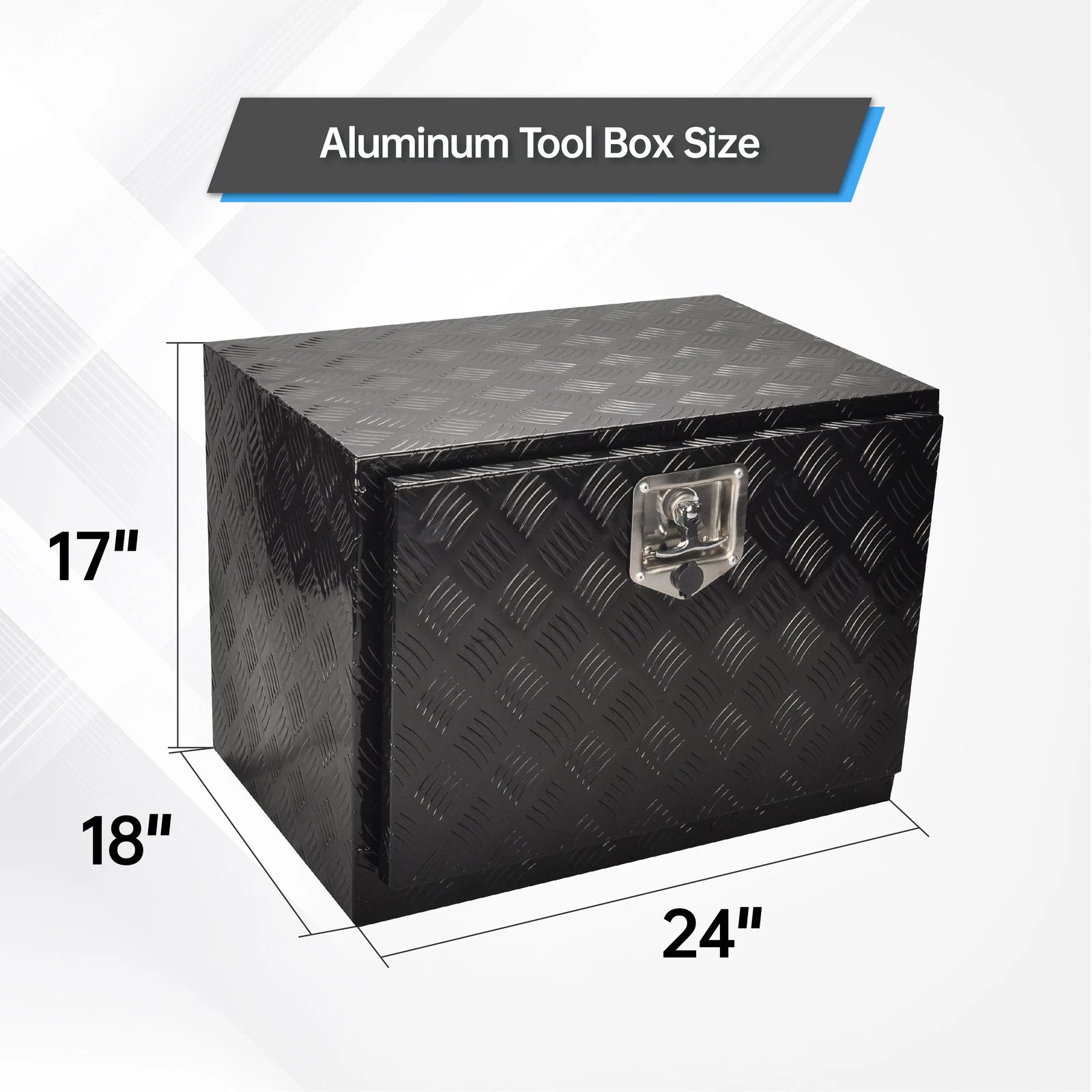 Black Aluminum Tool Box for Pickup Truck (24"X18"X17")