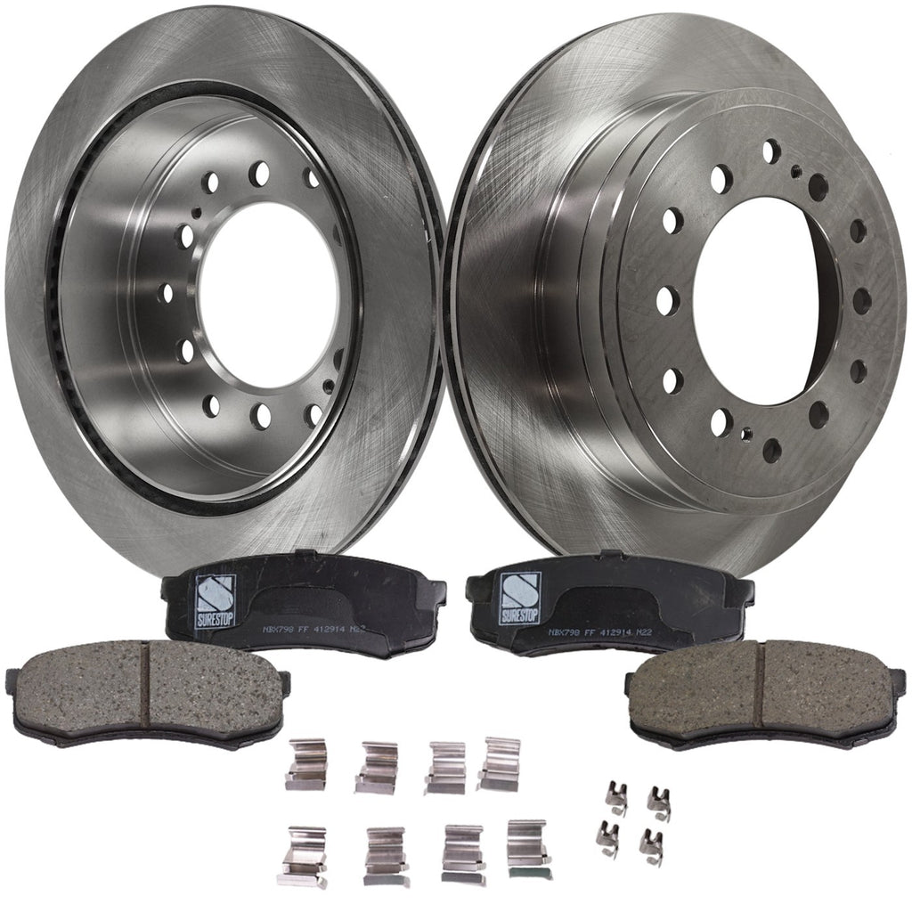 Rear Brake Disc Rotors and Pads Kit for Toyota 4Runner Lexus GX460