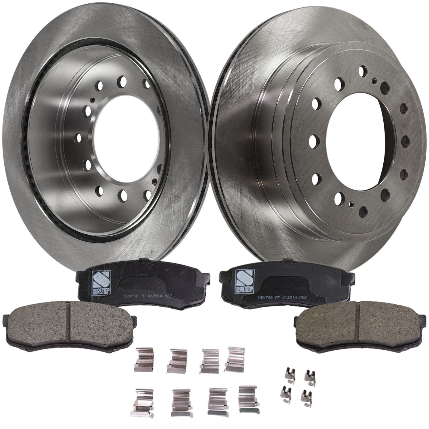 Rear Brake Disc Rotors and Pads Kit for Toyota 4Runner Lexus GX460