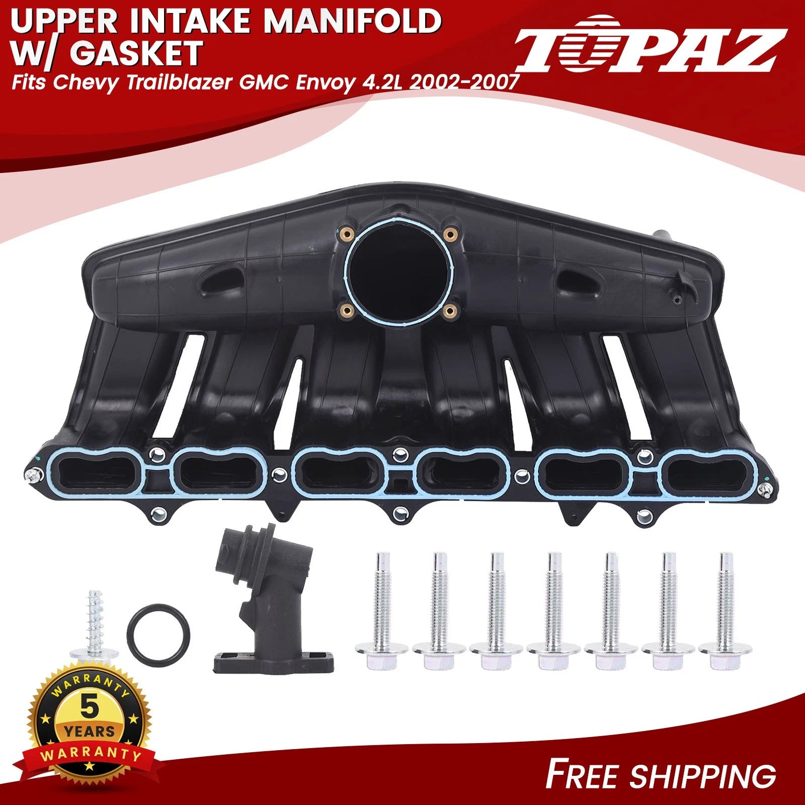 Upper Intake Manifold with Gasket for Chevy Trailblazer GMC Envoy (2002–2007)