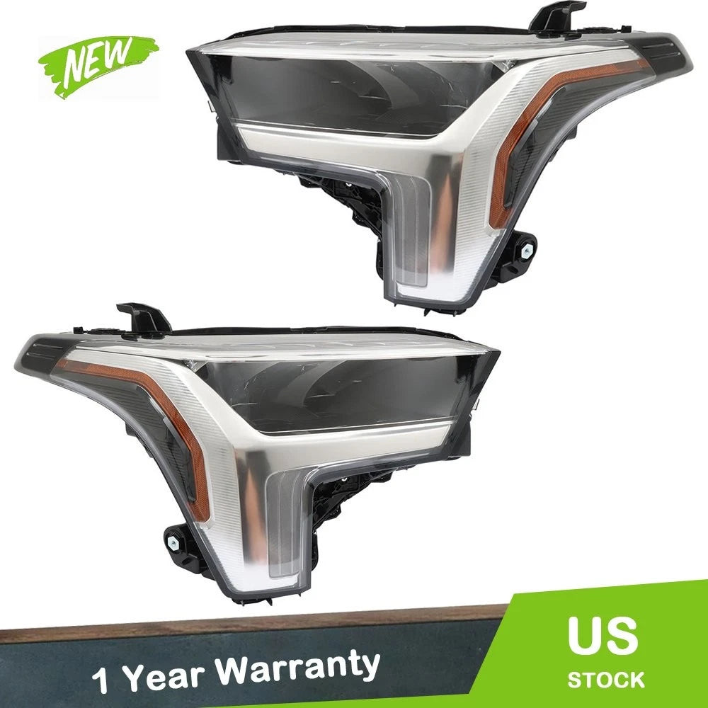 2X Clear LED Headlights Pair for Toyota Tundra (2022–2023)
