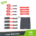 Set of 4 Ratchet Straps for Secure Towing and Cargo (Polyester, 1.6in x 8ft)