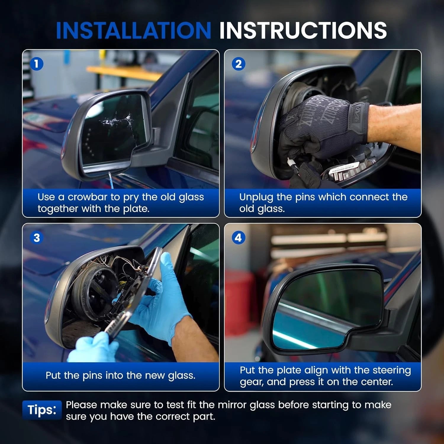 Right Side Heated Towing Mirror Glass for 2011-2022 Ram 2500