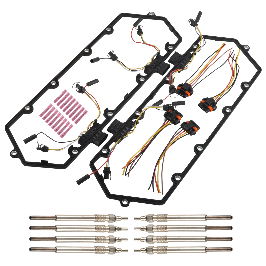 Set of 8 Glow Plugs & Gasket for Ford Powerstroke 7.3L (1994–1997)