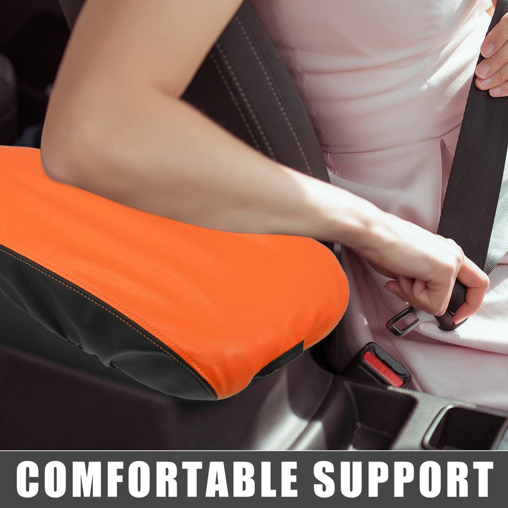 Center Console Armrest Pad Cover for Dodge Charger (2015–2022) Black Orange