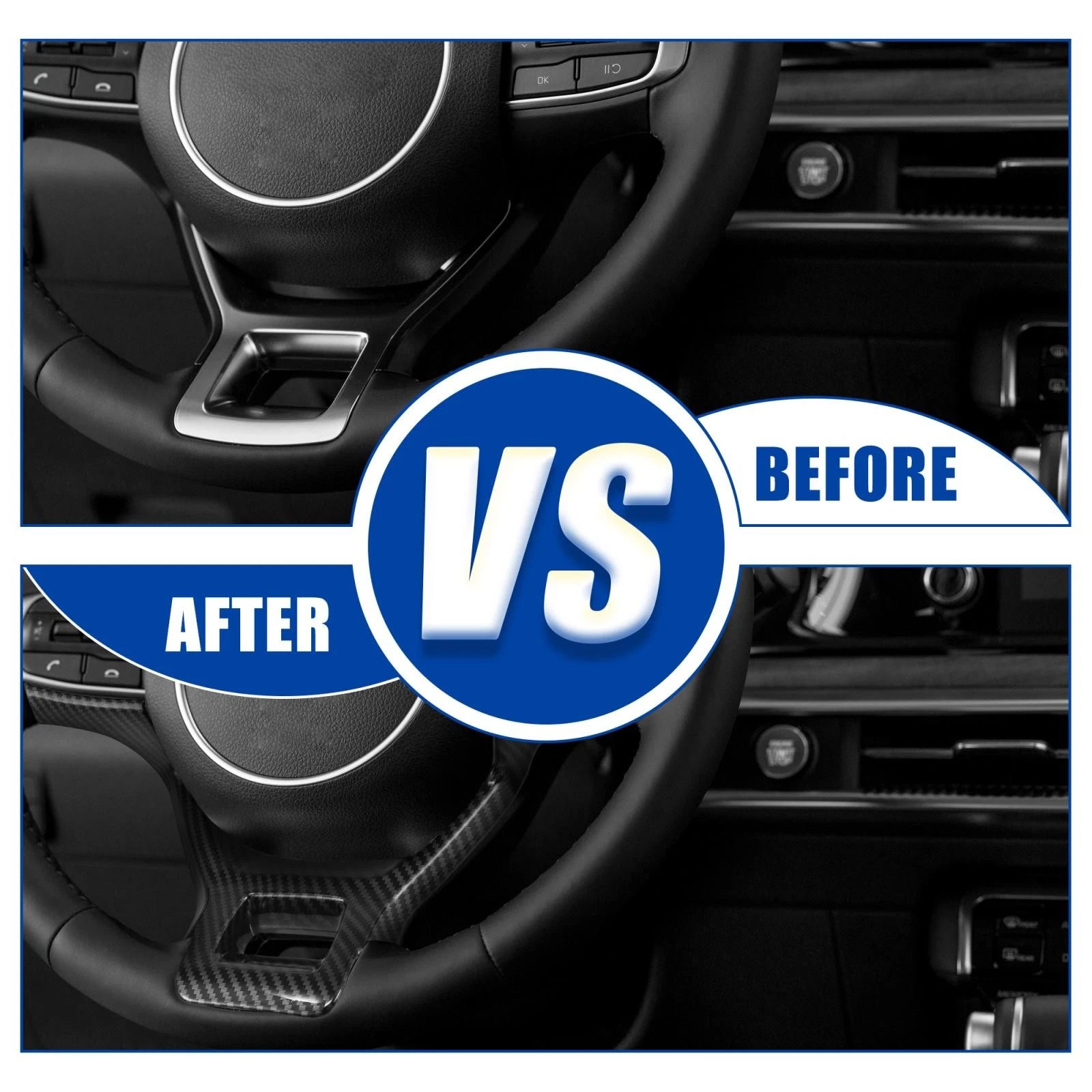 Steering Wheel Cover Trim Sticker for Kia K5 (2021–2022) Carbon Fiber