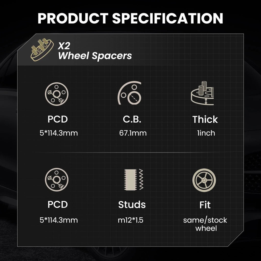 Hub Centric Wheel Spacers for Dodge Stratus (2003-2005)