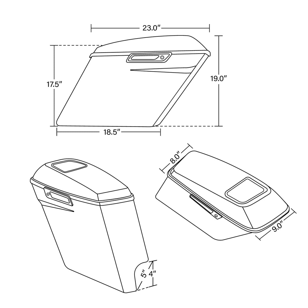 5" Extended Saddlebags with 6" x 9" Speaker for Harley CVO Electra Glide (2014–2024)
