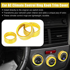 3pcs Gold Tone AC Climate Control Knob Trim for Subaru Forester 