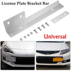 Universal Black Front Bumper License Plate Mount Bracket Relocator