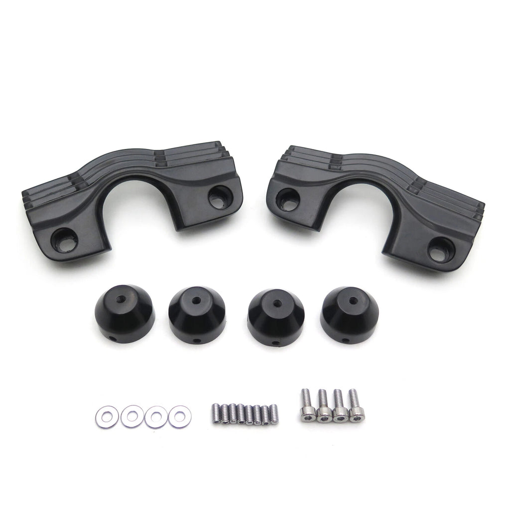 Black Finned Slotted Head Bolt Spark Plug Covers Kit for Harley Touring (1999–2014)