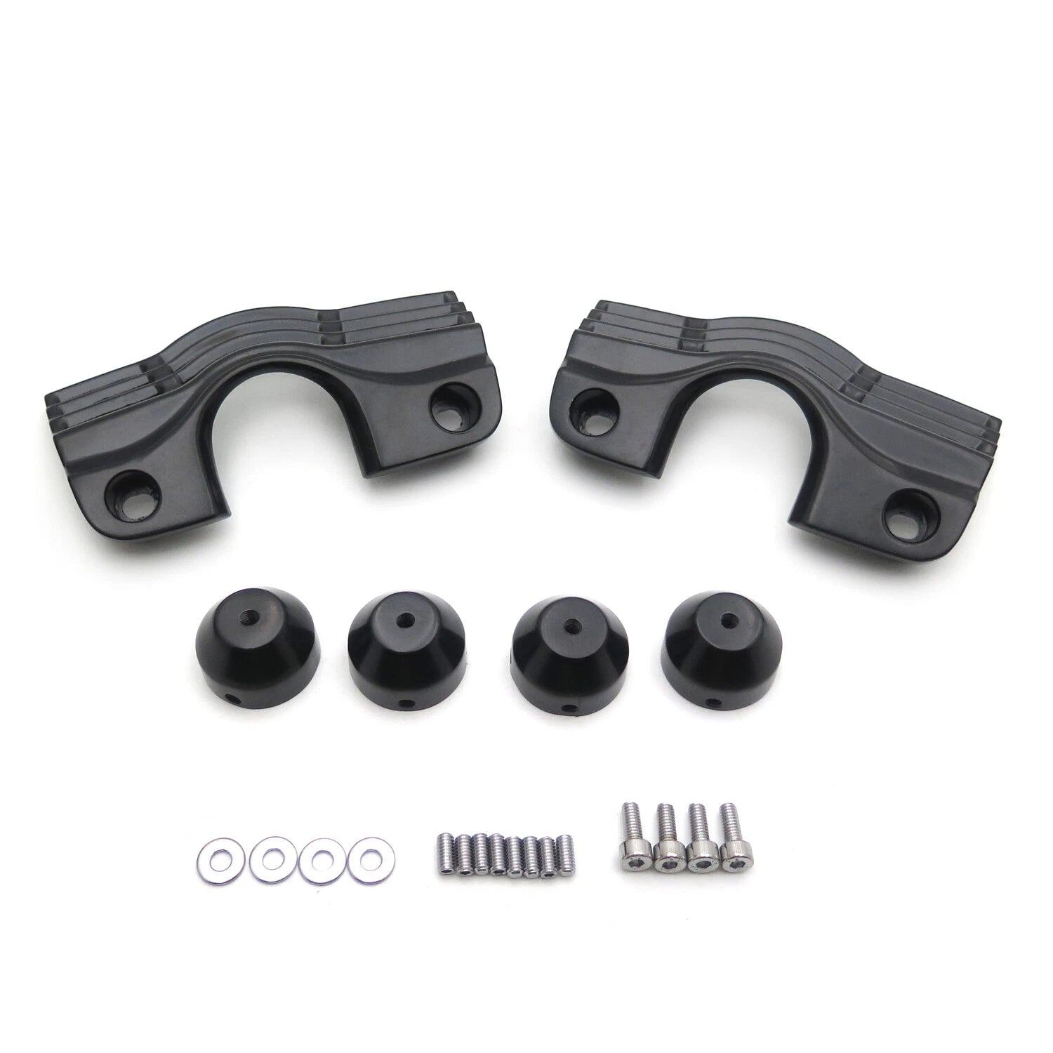 Black Finned Slotted Head Bolt Spark Plug Covers Kit for Harley Touring (1999–2014)