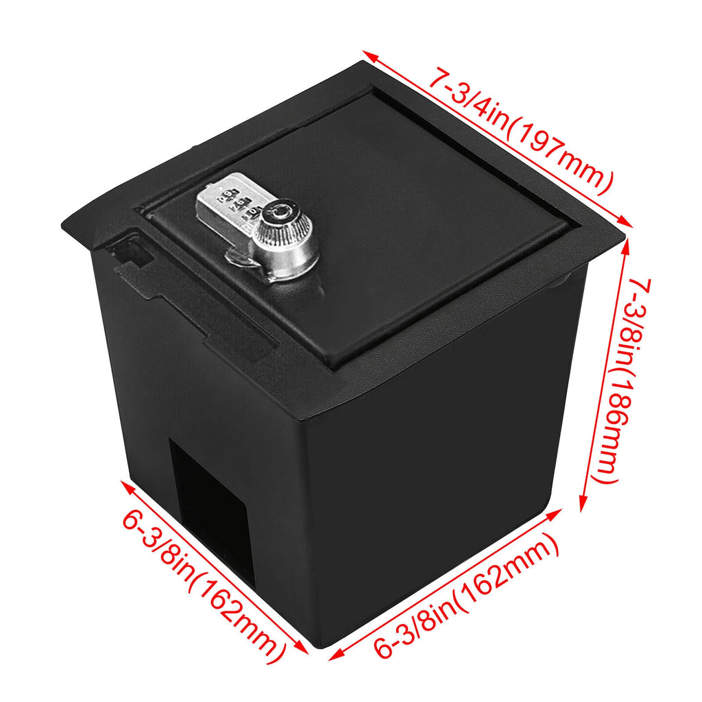 Center Console Safe for Toyota Tacoma (2016–2022) - Steel, Black