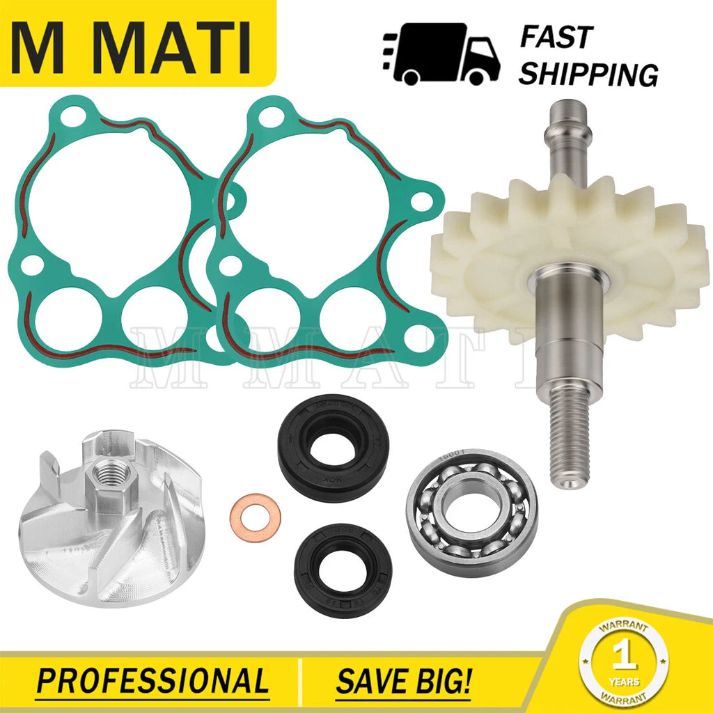 Water Pump Impeller Shaft Gear Rebuild Kit for Honda CR500R (1986–2001)