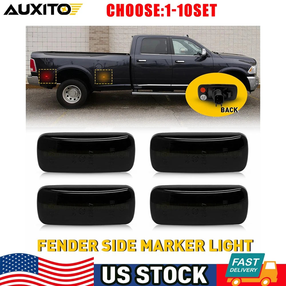 LED Fender Side Marker Lights for Dodge RAM 2500 3500 Dually Bed (2010–2018)