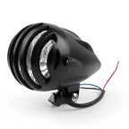 5.5" Black Bullet Headlight Lamp for Bobber Chopper (Metric)