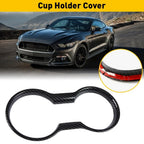 Cup Holder Cover for Ford Mustang (2015–2022) Carbon Fiber Trim