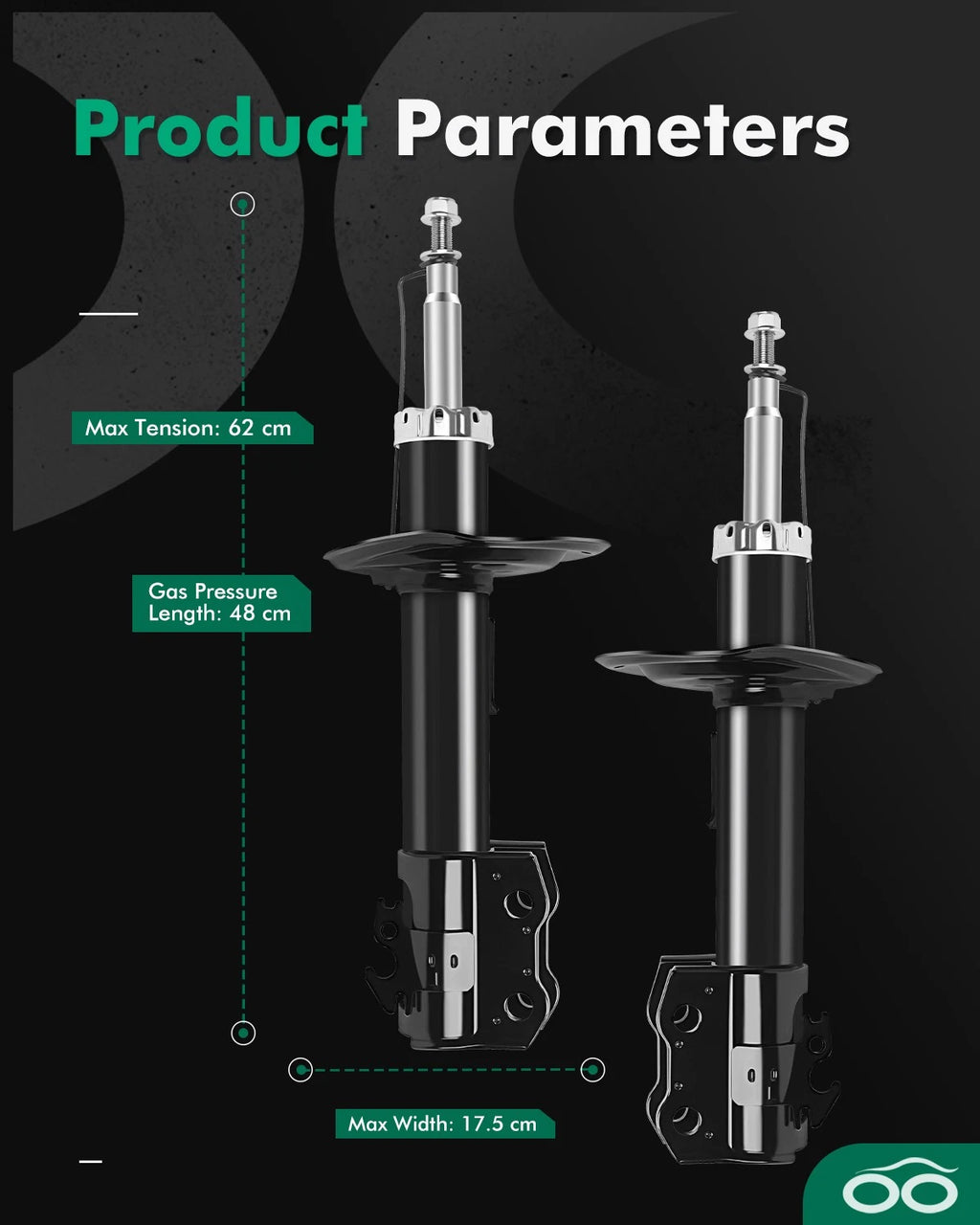 Front Pair Shock Struts for Toyota Yaris (2006–2014) & Prius C (2012–2015)
