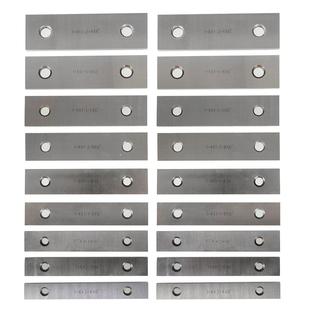 Set of 18 Steel Parallel Bars for Precision Machining