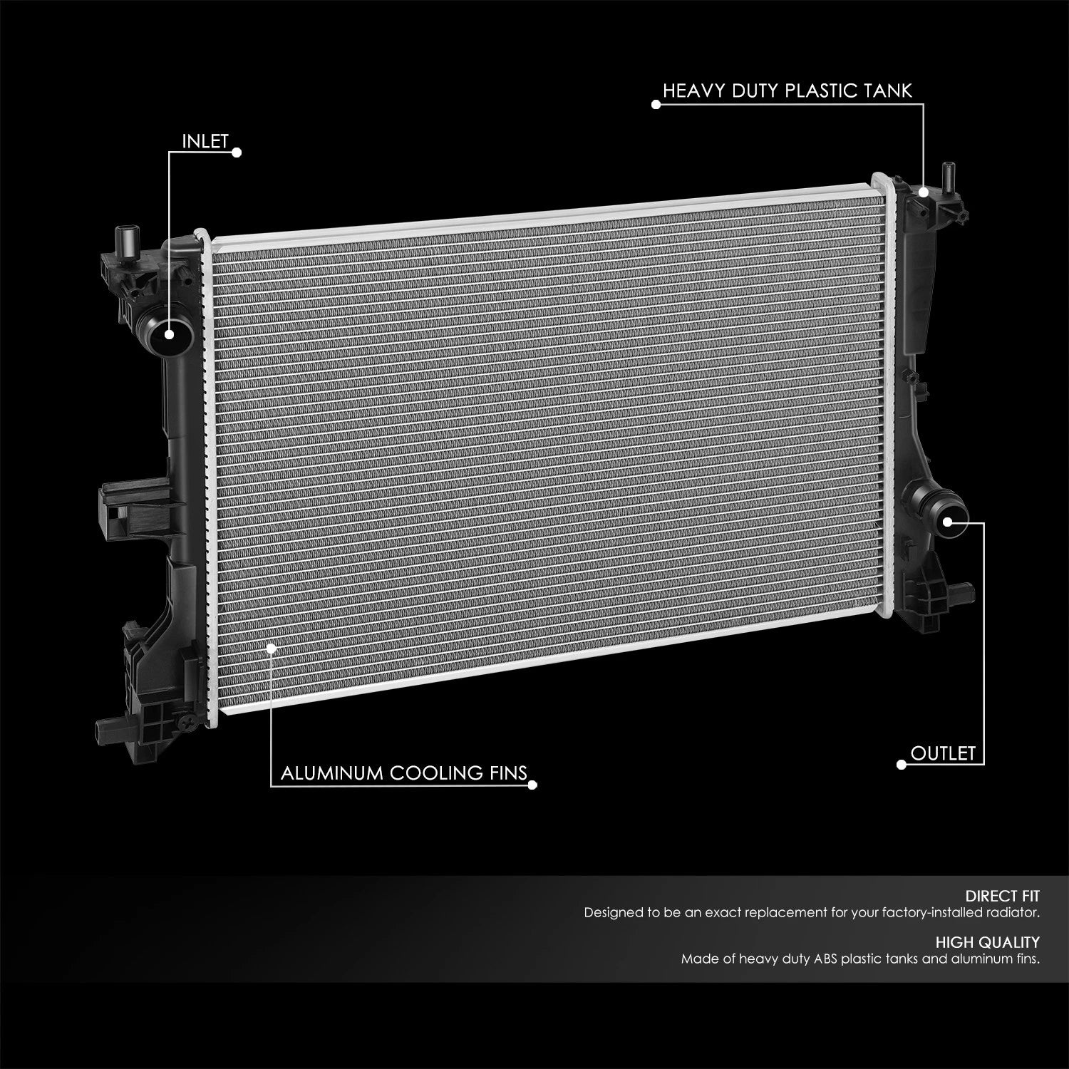 Aluminum Radiator for Fiat 500X Jeep Renegade 1.3L Turbo (2019–2023) DPI13904