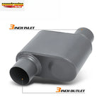 2Pcs 3" Inlet/Outlet Chambered Exhaust Muffler for Universal Fit