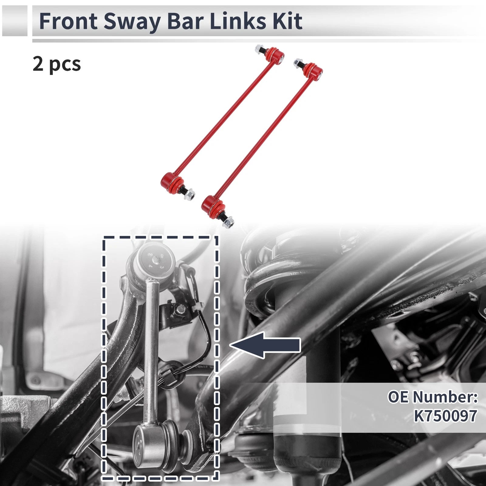 Set of 2 Front Stabilizer Bar Links for Honda Ridgeline (2006–2014) No.K750097