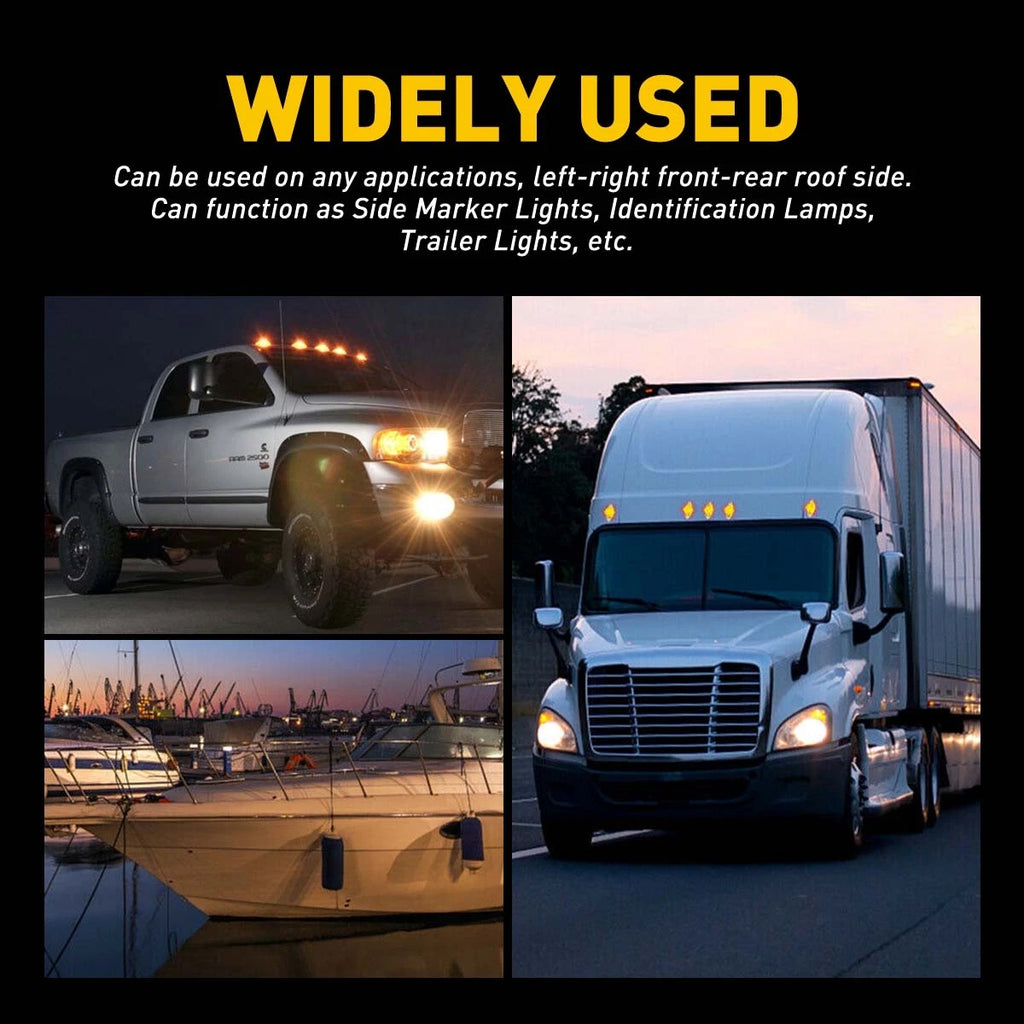 2X 6" Amber 21-LED Clearance Marker Lights for Truck