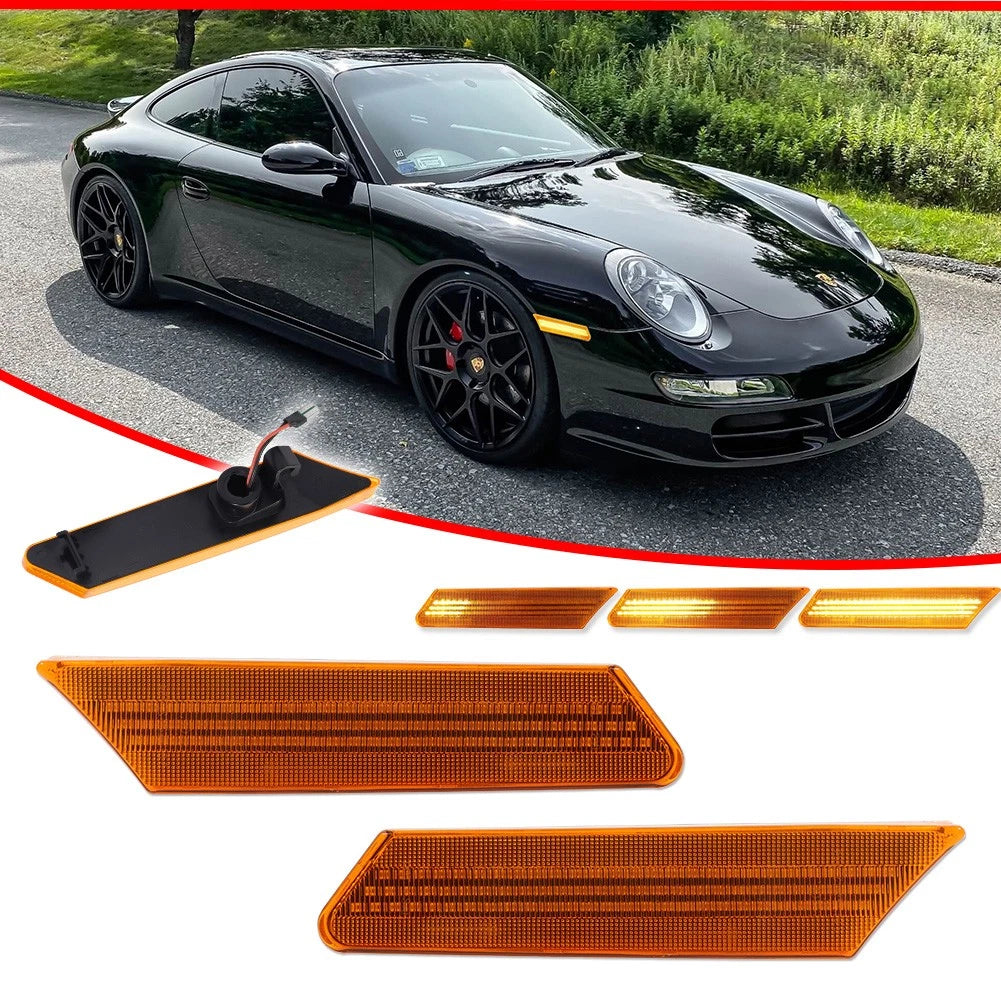 Amber Sequential LED Side Marker Lights for Porsche 911 997 987 (2005–2012)