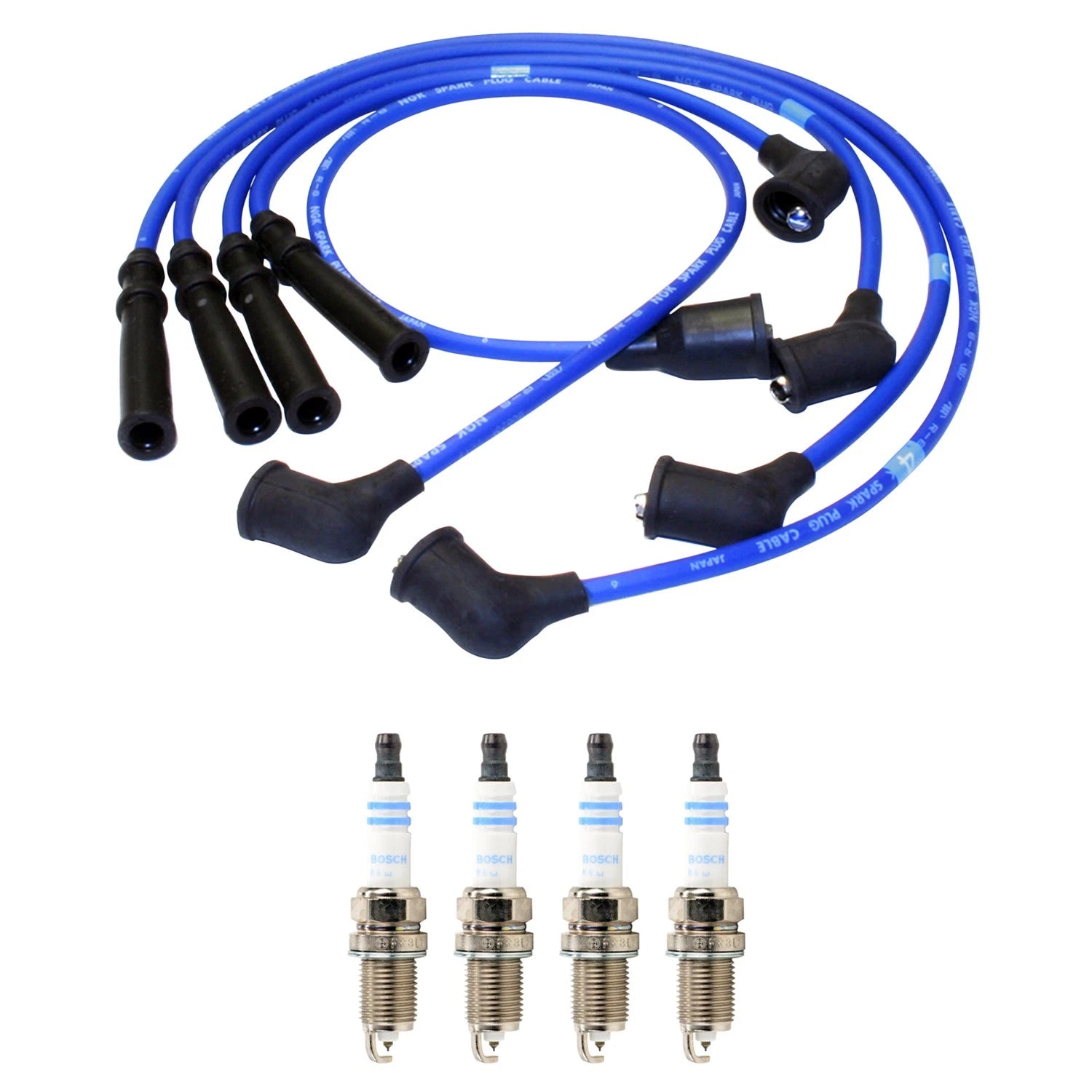 NGK 7mm Wire Set & Bosch Platinum Spark Plug Kit for B2600 MPV (1989–1999)