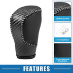 Gear Shift Head Knob Cover for Honda Civic (2022) Black Gray Stitches