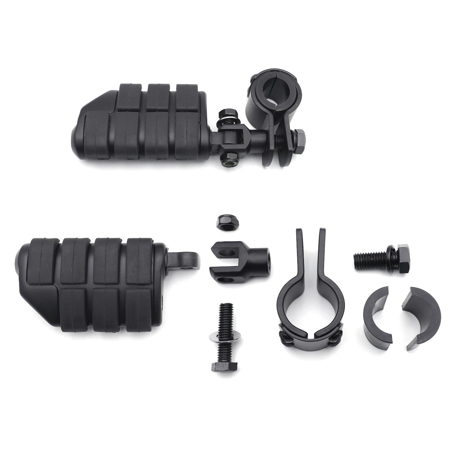 Black Dually Foot Pegs Rest w/ 1" 1 1/4" Clamps for Honda Magna 750 VF750 VF1100 (1982–2003)