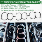 Engine Intake Manifold Gasket for Nissan Altima 3.5L (2007–2018) No. 14032JA10A