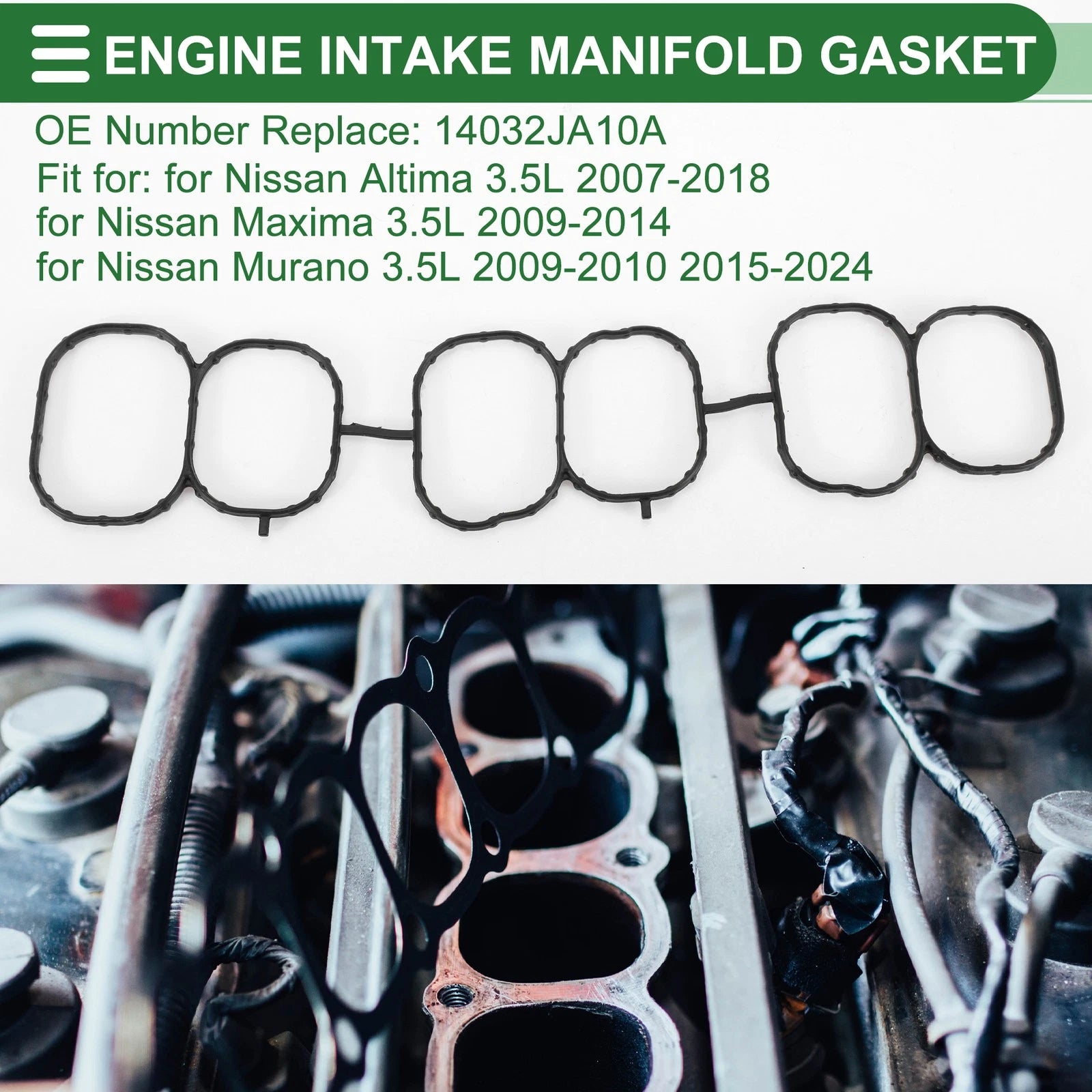 Engine Intake Manifold Gasket for Nissan Altima 3.5L (2007–2018) No. 14032JA10A