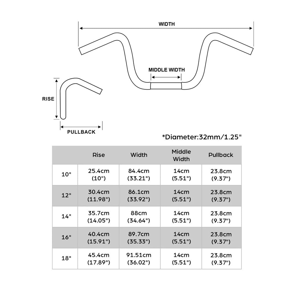 1 1/4" Ape Hanger Handlebar for Harley Sportster XL883 XL1200
