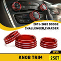 6PCS Radio Ring Switch AC Trim Cover for Dodge Challenger/Charger (2015–2020)