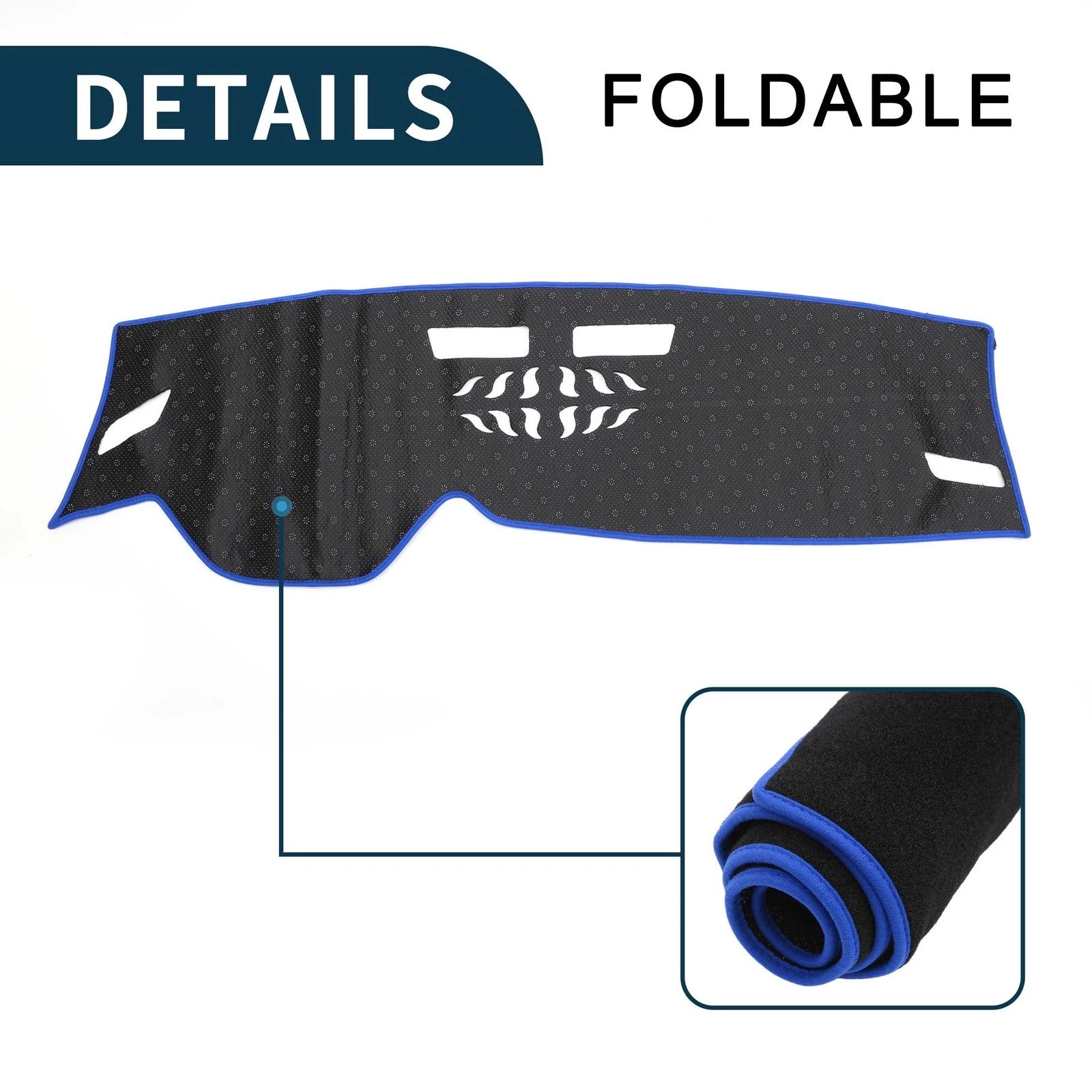 Dashboard Cover Mat for Volkswagen Golf 8 (2021–2024) Sun Protector Black Blue