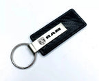 Licensed Key Chain for Dodge Ram Black Carbon Fiber Emblem (2009–2024)