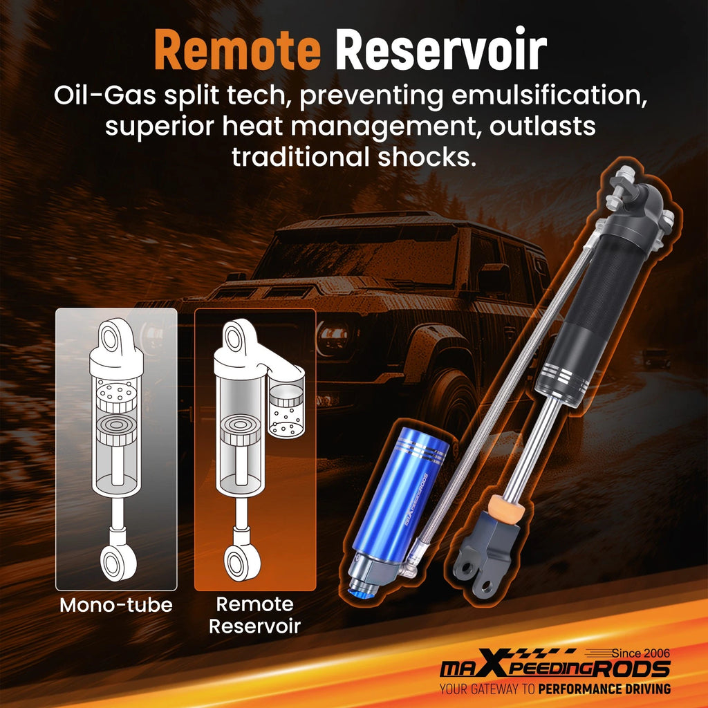 10 Step Damping Front Shocks w/ Reservoir for Silverado 3500 HD (2011–2019)