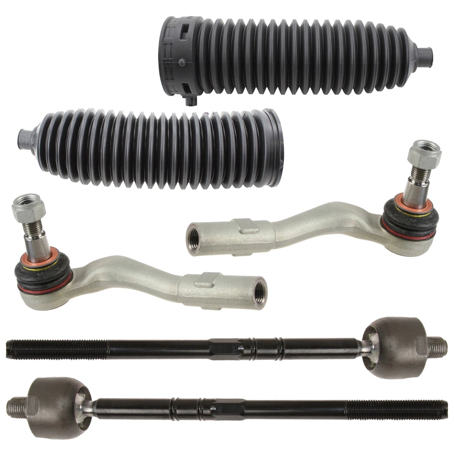Set of 6 Inner & Outer Steering Tie Rod Ends & Boots for Mercedes R172 (2012–2019)
