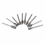 10 Rotary Burr Die Grinder Shank Bits Double Cut Tungsten-Steel Carbide