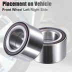 2 x Front Wheel Bearings for Honda Civic (2006-2011) Silver Tone